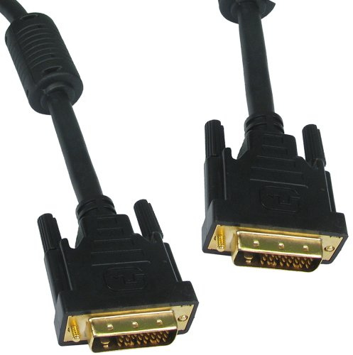 kenable DVI-D Dual Link Cable Male to Male Gold Plated with Ferrite Cores 24+1 Pin High Resolution Monitor Lead Black 5m