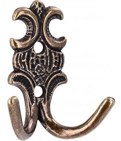 SIRO Kleiderhaken Oberhausen, Landhaus, Klassisch, Vintage, Druckguss altmessingfarbig brüniert getrommelt, 51 mm x 21 mm x 43 mm, LA 16 mm, 418/ZN10