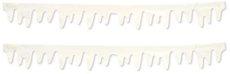 Beistle 2-Piece Fabric Icicle, Christmas Decorations & White Hanging Garland for Fireplace & Mantle, Winter Wonderland Decor, 8’ 1” Border, 4’ 1/2”