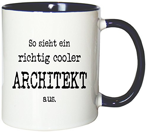 Mister Merchandise Mug Tasse à café So Sieht EIN Richtig Cooler Architekt aus. thé Pot Grande, Couleur: Blanc-Bleu