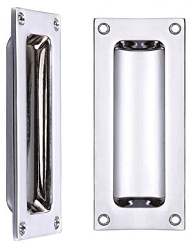 Carlisle Brass AQ90 Rectangular Recessed Flush Door Pull Handle 102 x 45mm (Polished Chrome)