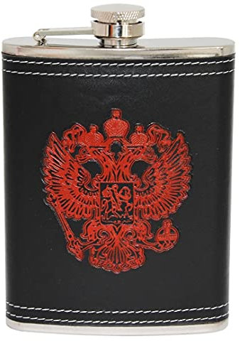 rukauf 4918106424 Flasque avec blason de la Russie en acier inoxydable 230 ml