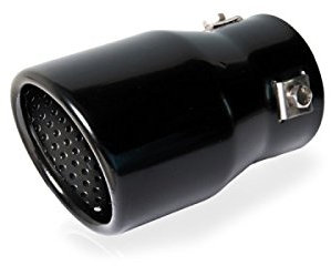 Auspuffblende Endrohr schwarz 1 x 76 mm rund Edelstahl zum anschrauben