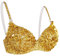 TiaoBug Damen Bügel BH glänzend Pailletten Party Top Bustier mit Glitzer Bra Bauchtanz Kostüm sexy Oberteil Clubwear Gogo Tanz Rave Outfits in 6 Farben Gold 38A-38B-38C