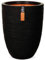 Capi Vase Nature Rib, elegant, niedrig, 46 x 58 cm, isolierend, bruchsicher, umweltfreundlich, Blumenständer aus Kunststoff, recyceltes Material, Schwarz