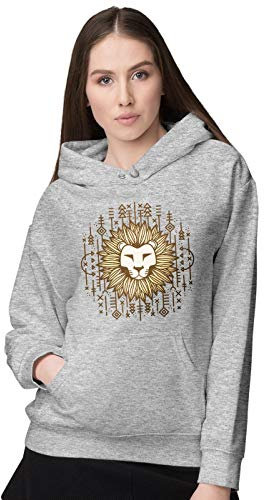 BLAK TEE Damen Tribal Lion Illustration Kapuzenpullover