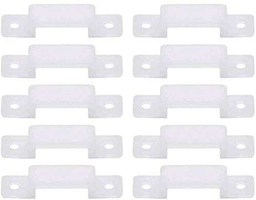 OMALOO Lot de 100 clips de fixation en silicone avec 200 vis pour bande de largeur maximale de 17 mm, Silicone