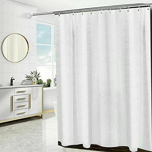 Householdfurnishing Super Quality Waterproof Polyester bathroom Shower Curtains with hook (Silver, 180X180cm)