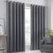 Fusion Strata Woven Eyelet Lined Curtains, Charcoal, 90 x 72 Inch, 100% Polyester, W229cm (90) x D183cm (72)