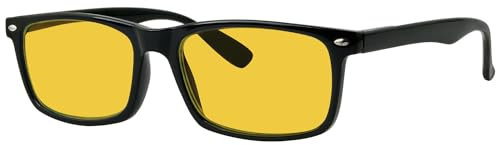 Eyekepper Blau Licht Blockierung Lesebrille Männer Frauen mit Bernstein Getönt Filter Linse - Anti Digital Bildschirm Blendung UV Strahl Computer Lesehilfe - Schwarz +1.50