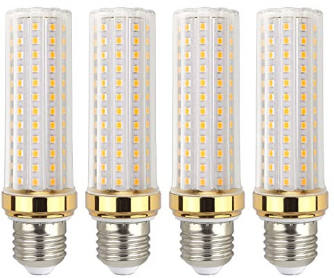 Akynite Bombilla LED E27 20W Luz Cálida 3000K 2000 lumenes, 88 LEDs, E27 150W halógena Equivalente, CA 230V, no regulable, Bombilla Maíz LED E27 Blanco Cálido para Estudio, pack de 4
