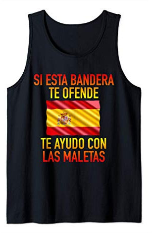 Si esta bandera te ofende te ayudo con las maletas España Camiseta sin Mangas