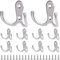 QIMEI-SHOP Ganci Appendiabiti da Parete Doppi Ganci Appendiabiti Retrò Muro con Viti per Bagno Cucina Ufficio Bagno Argento 10 PCS