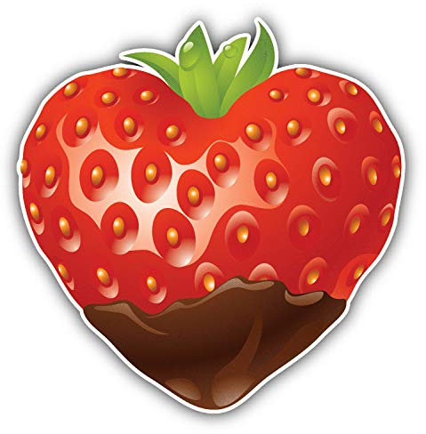 10cm! Klebe-Folie Wetterfest Made-IN-Germany Erdbeere Küche Form von Herz H1914 UV&Waschanlagenfest Auto-Aufkleber Sticker Decal