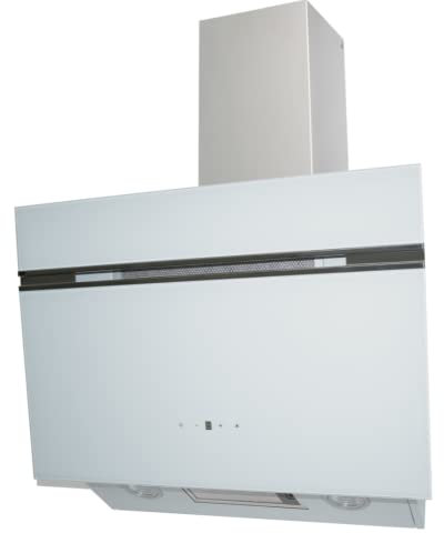 WOLKENSTEIN W S5-60 AWTZ Schräghaube | Dunstabzugshaube | Wandhaube | Abluft | Umluft | Weißes Glas | 60cm | Touch Control | 623 m³/h Luftstrom