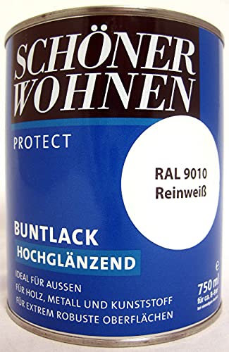 Protect Buntlack 750 ml RAL 9010 Reinweiß hochglänzend, Alkydharzlack SW
