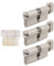 GERCAR Pro 3x Knaufzylinder 40/40 gleichschließend Set 3 Schließzylinder mit Knauf inkl. 15 Schlüssel - 80 mm Türschloss Zylinderschloss 3er Zylinder - Länge: 80mm, A:40 B:40 - Messing matt massiv