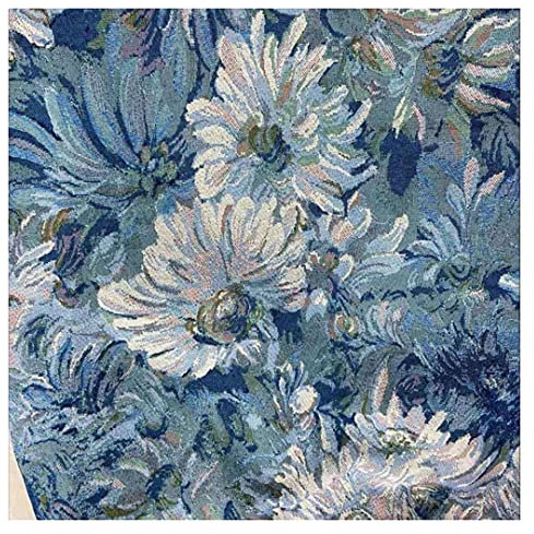 Tela de mezclilla de poliéster estilo de pintura al óleo Van Gogh impreso tela para acolchar y bricolaje arte azul
