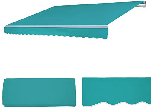 Mendler Ersatz-Bezug für Markise T792, Gelenkarmmarkise Ersatzbezug Sonnenschutz, 5x3m - Polyester türkis