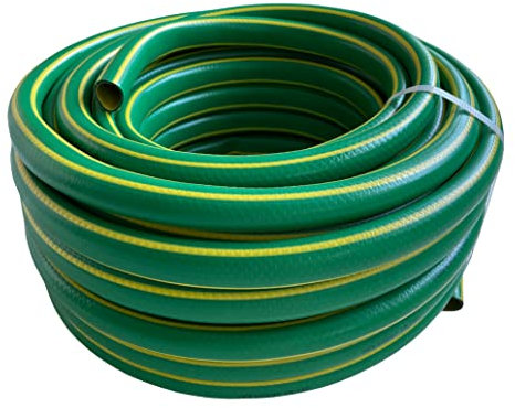 Tubo innaffio per irrigazione 4 strati antialga Verde Flessibile Retinato da Giardino (Diametro 5/8 - 15 Metri)
