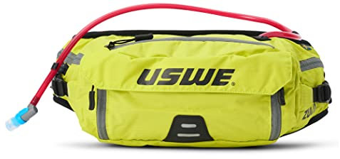 USWE Zulo Hydration Hip Pack – mit Organizer und Seitentaschen, federfreier Hüftgurt (6L, Gelb)