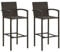 Makastle 2er-Set Barhocker Outdoor Barstuhl mit Fußstütze & Armlehne, Tresenhocker Bistrostuhl Thekenhocker Bar Stuhl Hocker für Outdoor Garten Terrasse, Poly-Rattan, Stahlgestell, Wetterfest, Braun
