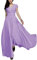 ORANDESIGNE Vestiti della Sera Lungo da Donna Abito Cerimonia in Chiffon Scollo a V Abito da Cocktail Party a Maniche Corte A Viola Chiaro M