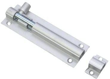 Vibe 25mm Barrel Bolt Straight 100mm x 25mm on Satin Anodised Aluminium, Surface Mounted Door Bolt, Sliding Door Lock, Lock Bolts for Securing Internal Doors for Bedrooms, Bathrooms, and Cupboards