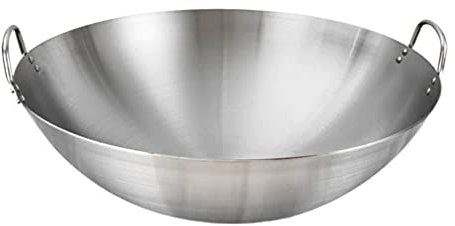 Kichvoe Stainless Steel 32cm Square Wok, Stir Fry Pan, Griddle, Wok Grilling, Double Handle, Induction, Electric, Gas, All Stoves