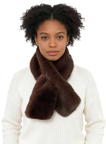 Lina & Lily Damen Winter Schal Halswärmer Kunstfell Kunstpelz Pull-Through