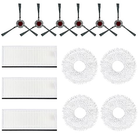 Filtre Brosse Chiffon de Rechange Ensemble d'accessoires pour Robot Aspirateur Yeedi Mop Station (13 Pièces)