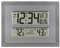 La Crosse Technology 512-85937-INT Orologio da parete digitale atomico con temperatura e previsioni in grigio/argento