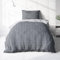 Träumschön Biber Bettwäsche Set 2tlg 135x200 cm + 80x80 cm – Flauschige Karierte Bettwäsche Grau – Weiche Winterbettwäsche mit Karo Design - Atmungsaktiv, Warm & Hautfreundlich - 100% Baumwolle