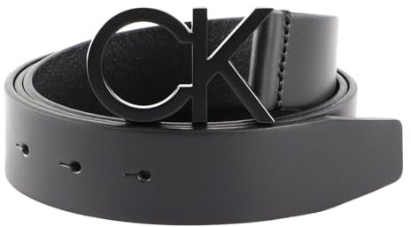 Calvin Klein Herren Gürtel Ck Buckle Belt Ledergürtel, Schwarz (Black), 85 cm