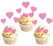 Xsstarmi 40 Pack Love Heart Cupcake Toppers Glitter Sweet Love Valentine Cupcake Picks for Valentine's Day Theme Wedding Engagement Bridal Shower Party Cake Decorations Supplies Pink