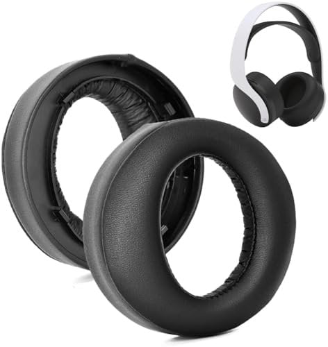 carinacoco Earpads Cushions Replacement for Sony Playstation 5 PS5 Pulse 3D Wireless Headset, Ear Pads with Upgraded Softer Protein Leather High-Density Memory Foam