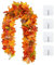 Hywean Homd 2pcs Automne Suspendu Vignes de Feuilles Avec 4pcs Crochets Adhésifs Transparents, Feuilles D'érable Vigne Artificielle Pour Escaliers Mariage Thanksgiving Dinner Party Decor, 175cm