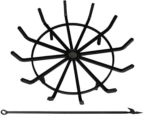 Americangaslogs BG275 Feuerstelle, Schmiedeeisen, rund, Spinnenwagenrad, Brennholz, robust, 2,3 cm, für Kamin, Herd, 4 Beine, Kamin, Herd, Anzündholz, stapelbar, BG275