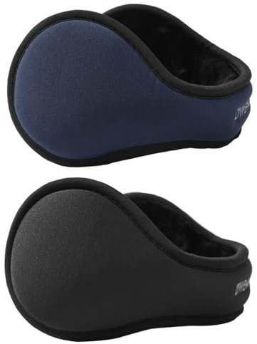 Dwenarry Cache Oreille Homme Hiver Polaire Cache-Oreilles Femme Reglable Chauffe-Oreilles Hiver Chaud Couvre-Oreilles Pliable,2 pièces