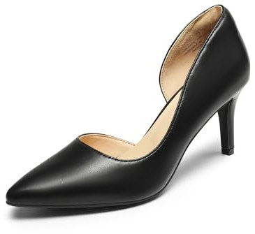 DREAM PAIRS Scarpe Classiche con Tacco a Gatto Décolleté da Donna Scarpe con Tacco a Spillo da Donna,Size 37,Nero-Pu,SDPU2416W