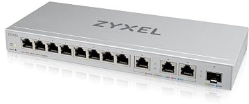 Zyxel Conmutador Multi-Gigabit 2,5G de 12 Puertos | Gestión en Web | 3X 10G | 1x 10G SFP+ | Divisor de Red Ethernet Network Splitter Switch [XGS1250-12]