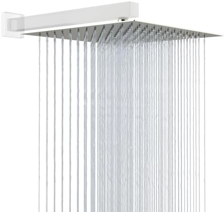 Rainfall Shower Head - Sarlai 12 Inch/300mm Square Shower Head Stainless Steel Ultra Thin Brushed Nickel Showerheads with Silicon Nozzles (300mm x 300mm)