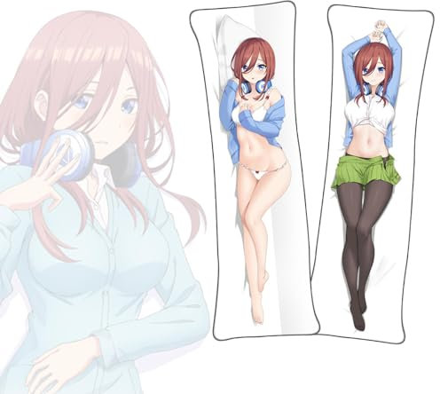Anime Kissenbezüge The Quintessential Quintuplets Nakano Miku Dakimakura kurzer Plüschstoff doppelseitiger Anime Körper Kissenbezug