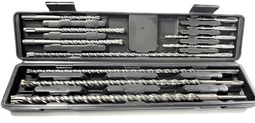 VaGo Bohrer Betonbohrer SDS Plus 11 tlg Set doppelter Wendel+ Kreuz Quadro