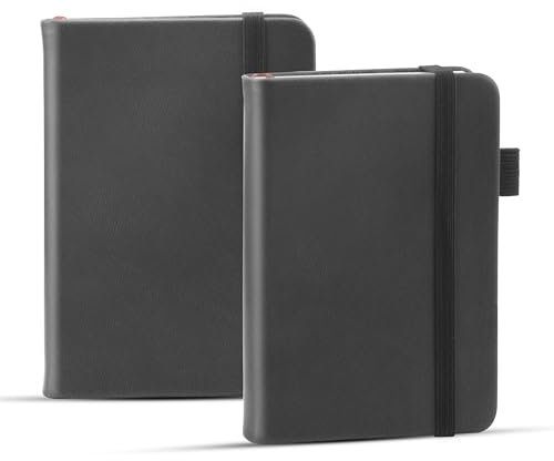 TEKONDA 2 Stück kleines Notizbuch A7 100 Seiten 11x8cm Mini Notizbuch Leder Notizbuch Notizheft für Schule Büro Zuhause Notizblock klein