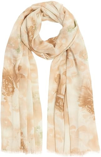 Caspar SC531 Damen Sommer Schal aus weichem Modal gemustert, Farbe:beige