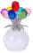 Statue en cristal de rose violette avec vase rond,série de verre en cristal, décoration de maison en fleur de rose,cadeau romantique pour femme pour un anniversaire,la Saint-Valentin,la fête des mères