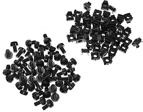 OKUMEYR 50sets Cage Nuts and Screws Floating Design for Server Rack Cabinets Easy to Install Replacement for Home and