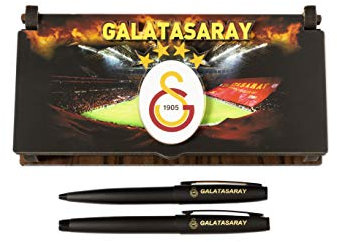 Gök-Türk Schatulle aus Holz mit 2 Kugelschreiber 'Galatasaray mit Ihrer GRAVUR (mit Gravur)
