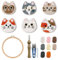 FREEBLOSS 6 STK. Punch Needle Untersetzer Set DIY Nadelstanzer Craft Punch Stitching Untersetzer Katze Punch Needle Sticksets Punch Needle Untersetzer Mit Anleitung